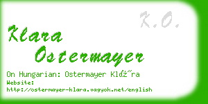 klara ostermayer business card